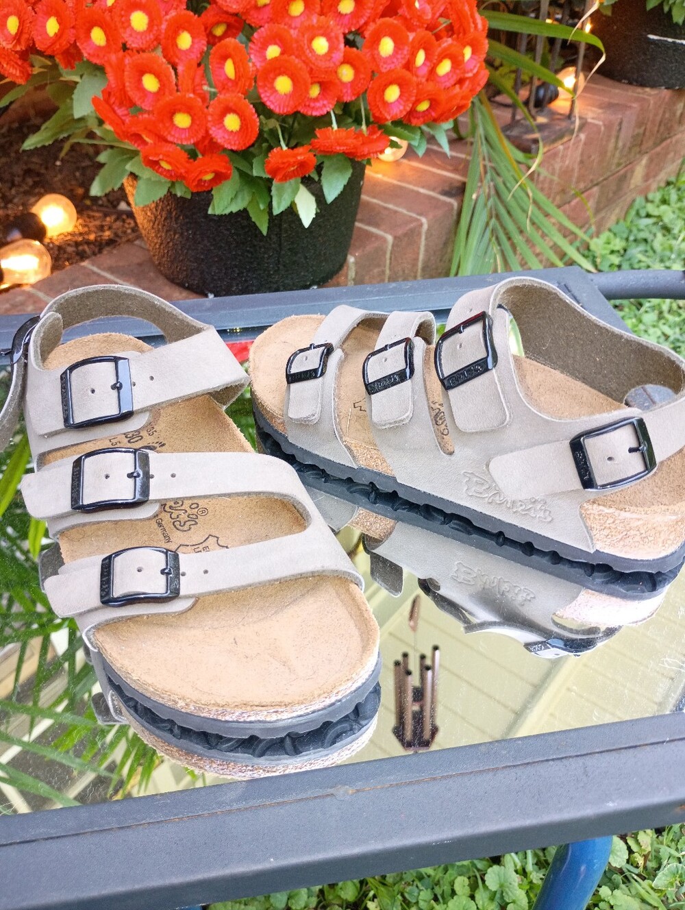 BIRKENSTOCK BIRKIS SZ 5 FLORIDA ARIZONA ELLICE 3 STRAP NUBUCK SANDALS LN - Picture 12 of 15